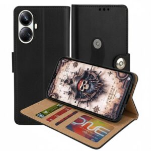Realme 10 Pro Plus Flip Cover — PU Leather Wallet Case