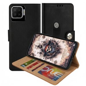 OPPO F17 Flip Cover — PU Leather Wallet Case