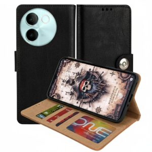 Vivo V30e Flip Cover — PU Leather Wallet Case