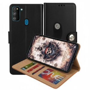 Samsung Galaxy M21 Flip Cover — PU Leather Wallet Case