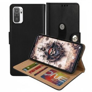 Redmi Note 10 Flip Cover — PU Leather Wallet Case
