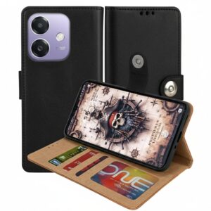 OPPO A3x Flip Cover — PU Leather Wallet Case