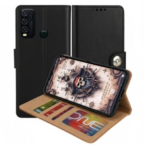 Vivo Y30 Flip Cover — PU Leather Wallet Case