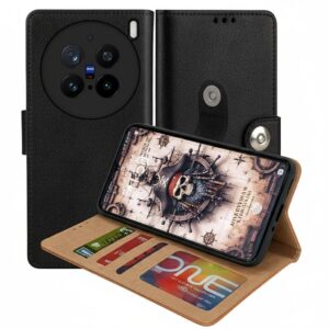 Vivo X200 Pro Flip Cover — PU Leather Wallet Case