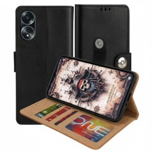 OPPO A58 5G Flip Cover — PU Leather Wallet Case