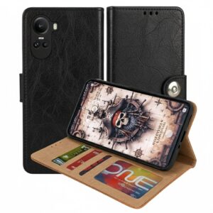 OPPO Reno 10 Flip Cover — PU Leather Wallet Case