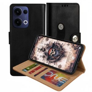 OPPO Reno 13 Flip Cover — PU Leather Wallet Case