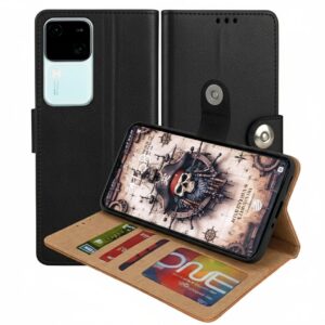 Vivo V30 Pro Flip Cover — PU Leather Wallet Case