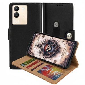 Vivo Y200 Flip Cover — PU Leather Wallet Case