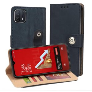 OPPO A16e Flip Cover — PU Leather Wallet Case