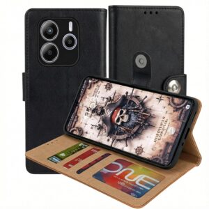 Redmi Note 14 Flip Cover — PU Leather Wallet Case