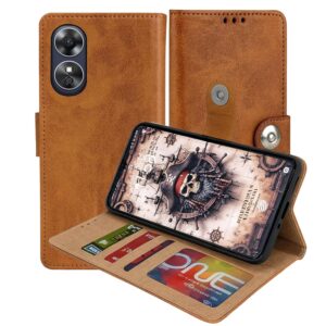 OPPO A17 Flip Cover — PU Leather Wallet Case
