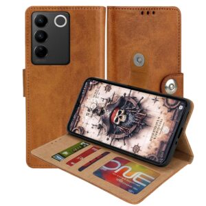 Vivo V27 Flip Cover — PU Leather Wallet Case