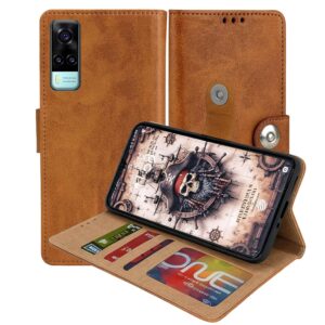 Vivo Y51 2020 Flip Cover — PU Leather Wallet Case