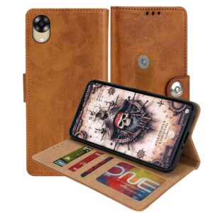 OPPO A17K Flip Cover — PU Leather Wallet Case