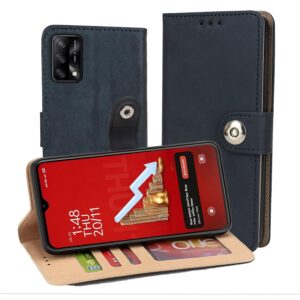 OPPO F19 Flip Cover — PU Leather Wallet Case