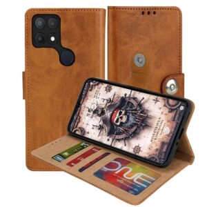 OPPO A15s Flip Cover — PU Leather Wallet Case