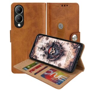 Vivo Y17s Flip Cover — PU Leather Wallet Case