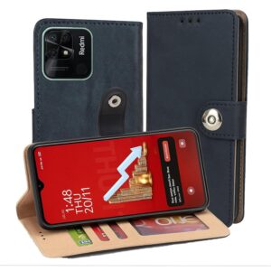 Redmi 10C Flip Cover — PU Leather Wallet Case
