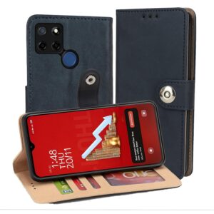Realme C15 Flip Cover — PU Leather Wallet Case