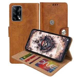OPPO F19s Flip Cover — PU Leather Wallet Case